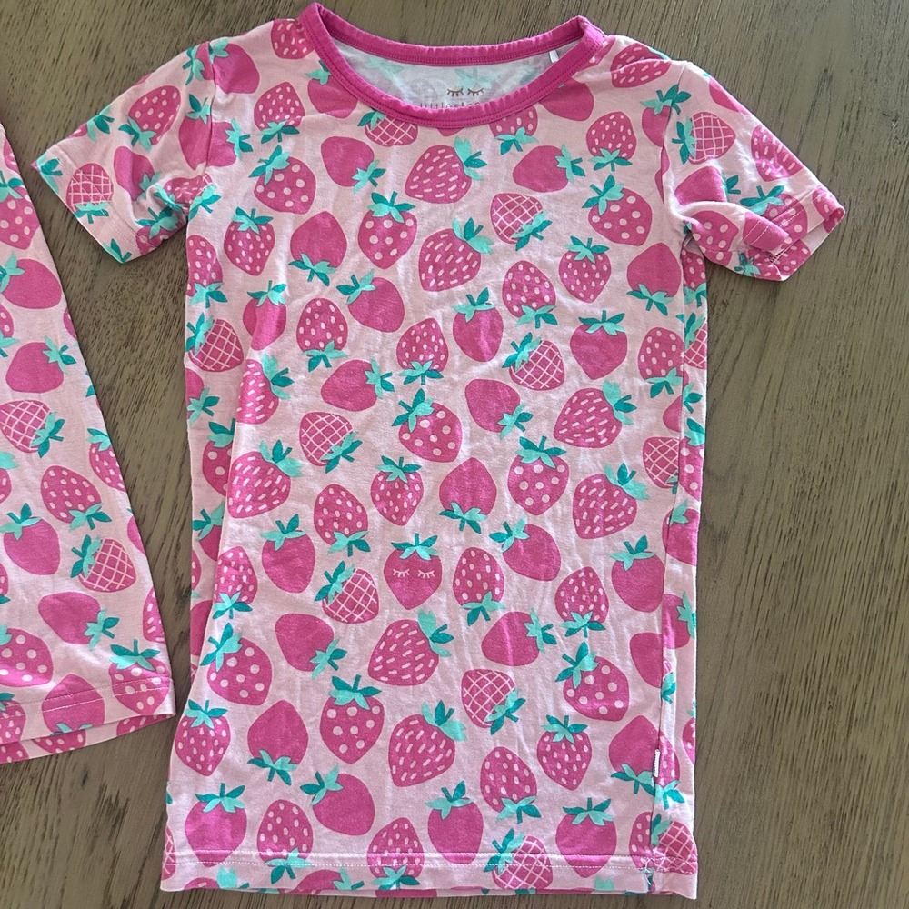 Little Sleepies Water Print Pink Pajamas Short Sleeves & Shorts Girls 7/8 - Picture 2 of 5